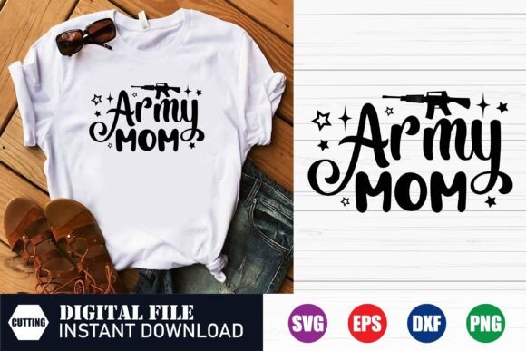 Army Mom Sweatshirt Graphics for Crafts and Branding Projects
