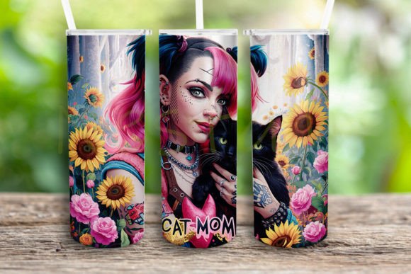 Badass Black Cat Mom Tumbler Wrap PNG: A Graphic Design Asset Worth Considering