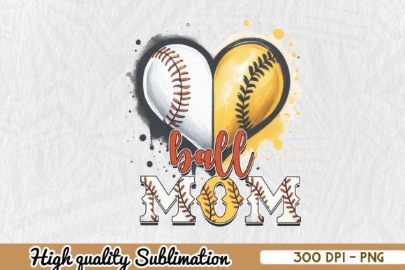 Ball Mom Heart Sublimation Design: A Versatile Graphic for Crafts and Branding