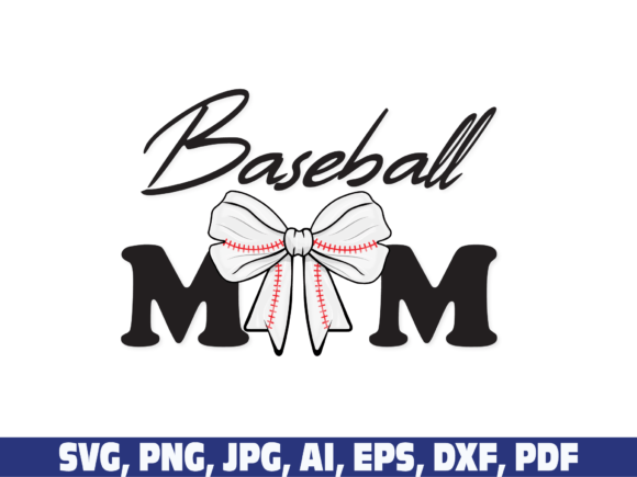 Baseball Mom Coquette Bow Vintage Retro: A Versatile Graphic for Crafts and SVG Projects