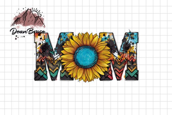 Gemstone Sunflower Mom PNG Sublimation for Crafts and Graphics
