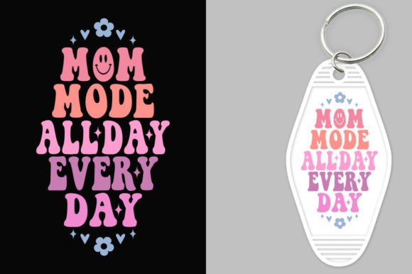 Mom Mode All Day Every Day Groovy Key Ch: A Vibrant Graphic Design Asset for Creative Brands