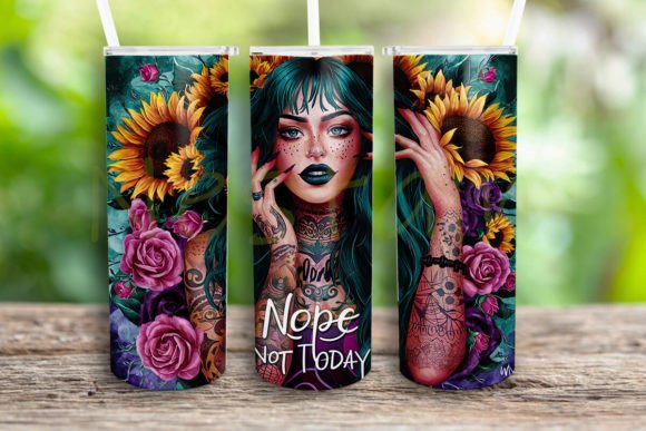 Nope Not Today Tired Mom Tumbler Wrap – A Practical Graphic Design Asset for Crafts and Merch