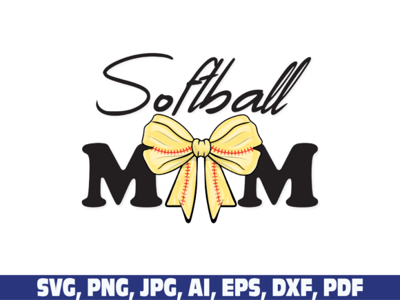 Softball Mom Coquette Bow Retro Vintage: A Graphic Design Asset for Crafts and Branding