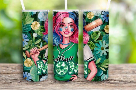 Softball Mom St. Patrick's Day Tumbler: A Versatile Graphic Design Asset for Crafts