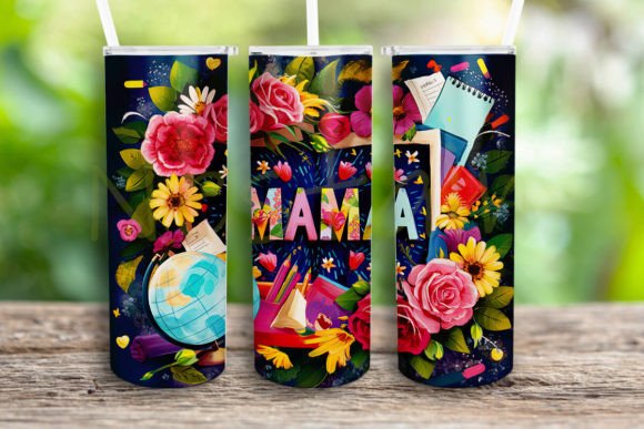 Teacher Mama Teacher Mom Tumbler Wrap: A Versatile Graphic Design Asset for Crafts & Branding
