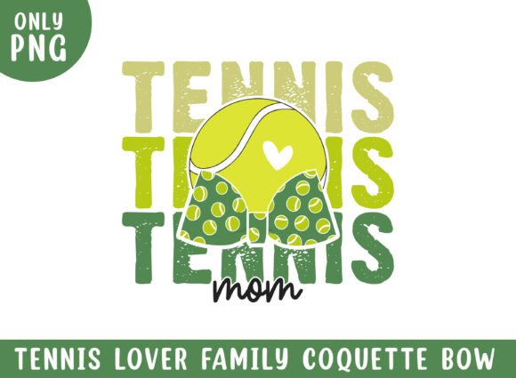 Tennis Mom Retro Coquette Bow PNG Design: A Polished Graphic for Content Creators